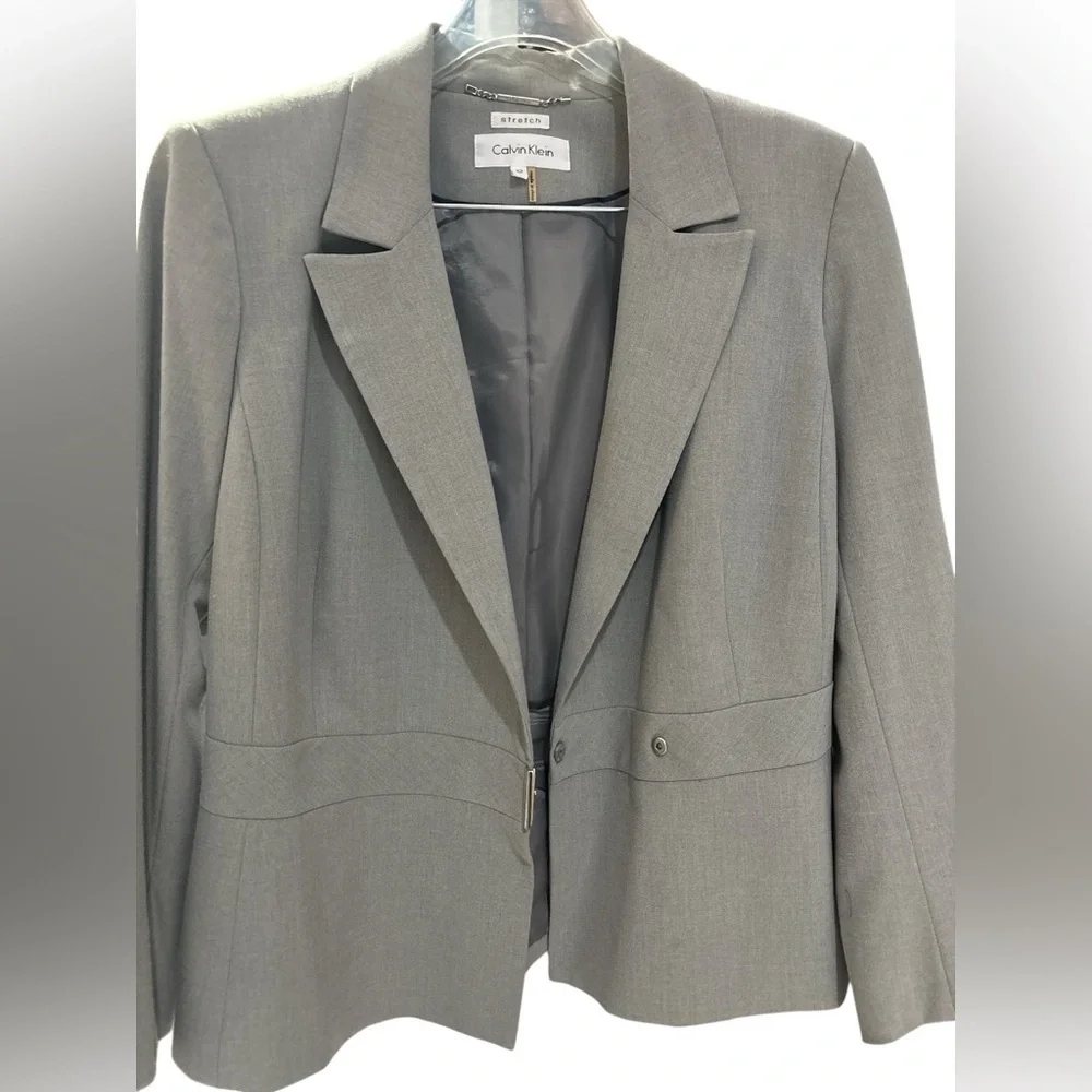 Calvin Klein Gray Blazer Professional Suit Jacket - Picture 3 of 4